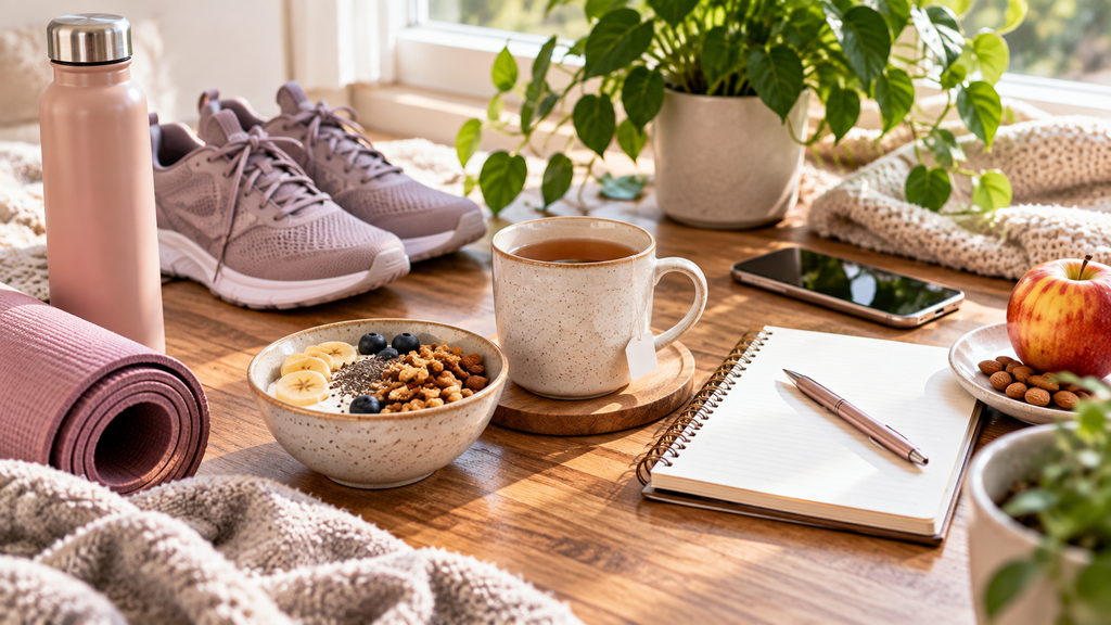Healthy alternatives to emotional eating including tea, journaling, walking and mindful choices.